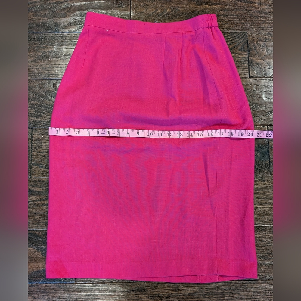 VINTAGE Leslie Fay Women's Mid Length Skirt Bright Pink (Size 10) - Picture 8 of 8